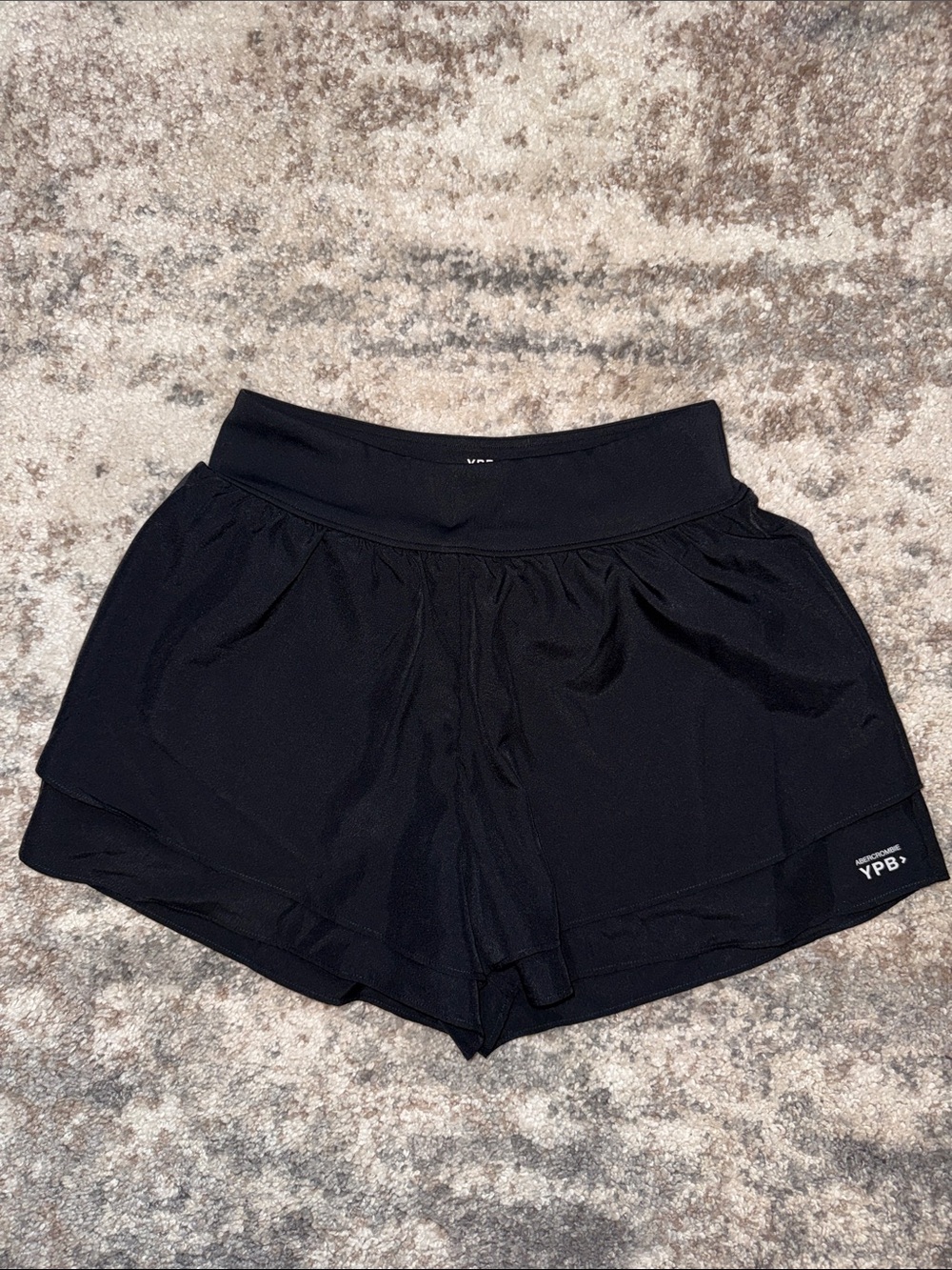 abercrombie kids Black Athletic Shorts with Wide Waistband